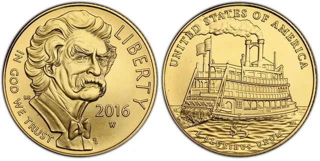 2016-W $5 Mark Twain obverse and reverse thumbnail