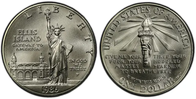 1986-P $1 Statue of Liberty obverse and reverse thumbnail