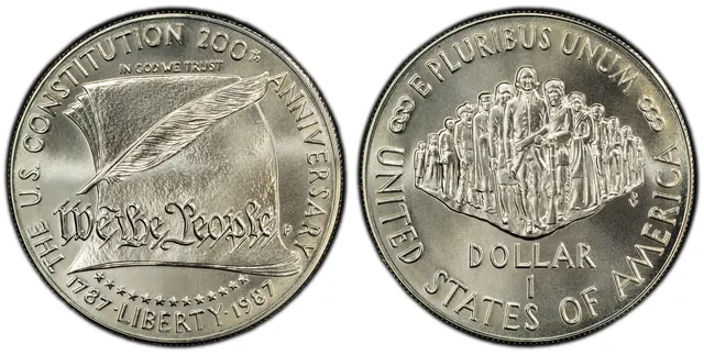 1987-P $1 Constitution obverse and reverse thumbnail