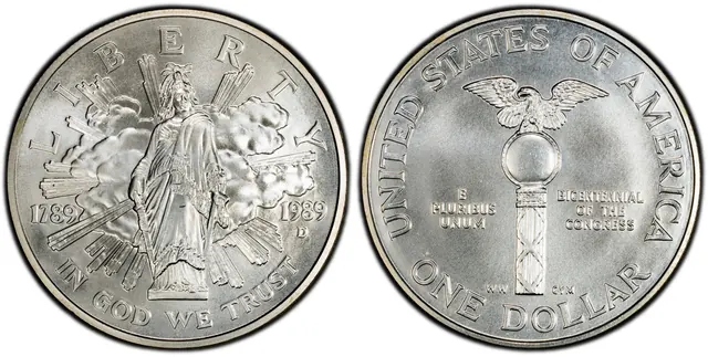 1989-D $1 Congress obverse and reverse thumbnail