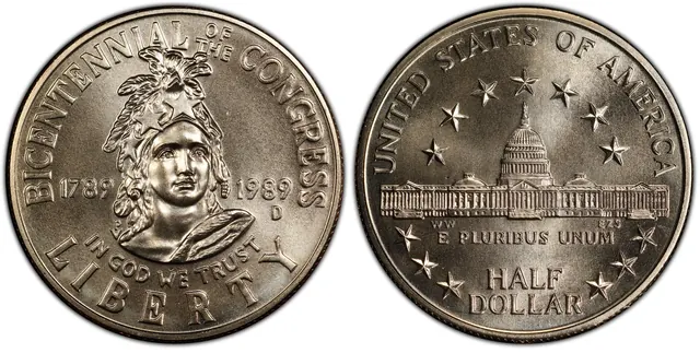 1989-D 50C Congress obverse and reverse thumbnail