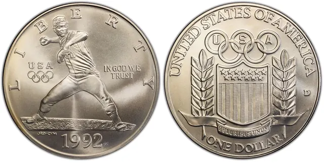 1992-D $1 Olympic obverse and reverse thumbnail