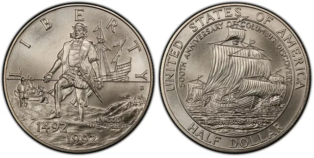 1992-D 50C Columbus obverse and reverse thumbnail