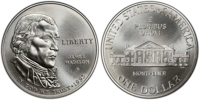 1993-D $1 Madison obverse and reverse thumbnail