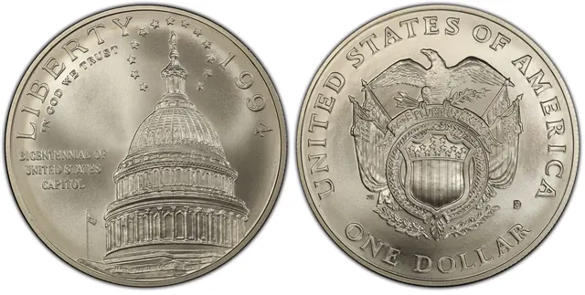 1994-D $1 Capitol obverse and reverse thumbnail