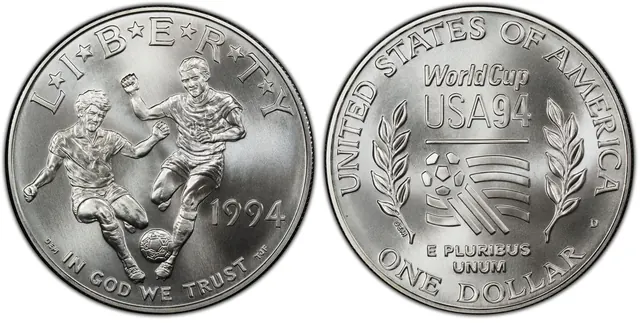 1994-D $1 World Cup obverse and reverse thumbnail