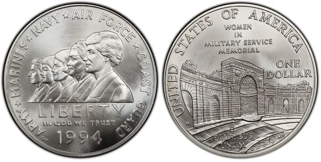 1994-W $1 Women Military obverse and reverse thumbnail