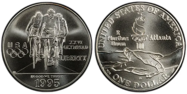 1995-D $1 Cycling obverse and reverse thumbnail