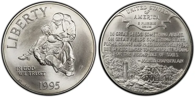 1995-P $1 Civil War obverse and reverse thumbnail