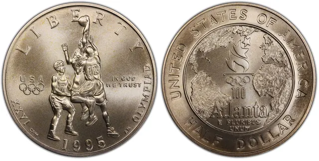 1995-S 50C Basketball obverse and reverse thumbnail