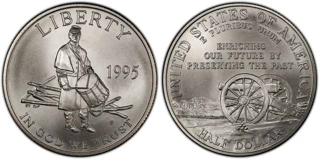 1995-S 50C Civil War obverse and reverse thumbnail