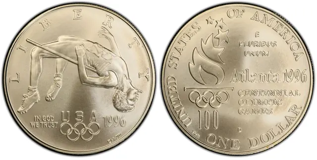1996-D $1 High Jump obverse and reverse thumbnail