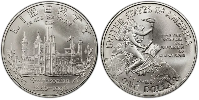 1996-D $1 Smithsonian obverse and reverse thumbnail