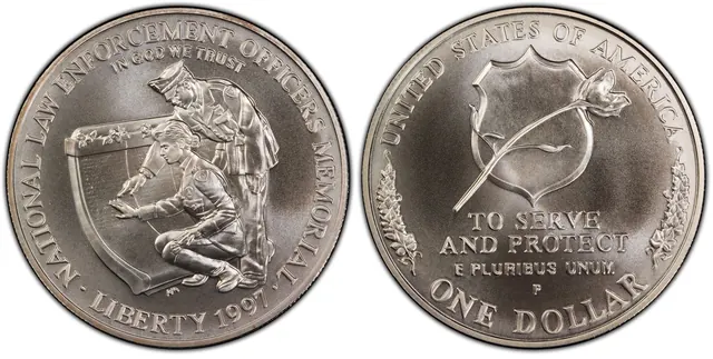 1997-P $1 Officers obverse and reverse thumbnail