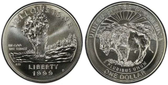 1999-P $1 Yellowstone obverse and reverse thumbnail