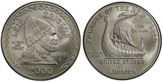 2000-P $1 Leif Ericson obverse and reverse thumbnail