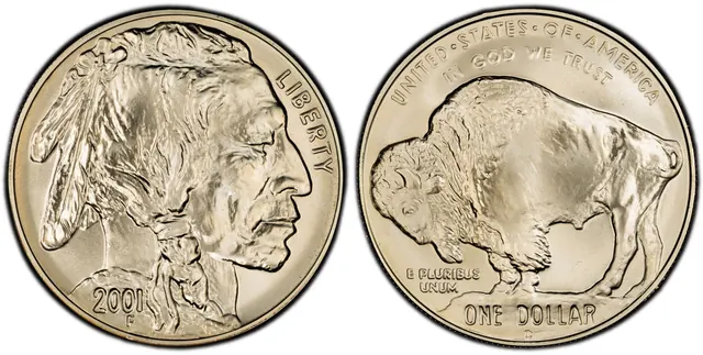 2001-D $1 Buffalo obverse and reverse thumbnail