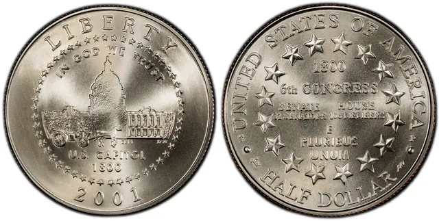 2001-P 50C Capitol Visitor obverse and reverse thumbnail