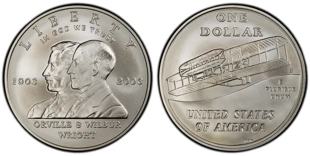 2003-P $1 First Flight obverse and reverse thumbnail