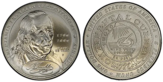2006-P $1 Benjamin Franklin-Founding Father obverse and reverse thumbnail