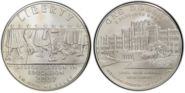 2007-P $1 Desegregation obverse and reverse thumbnail