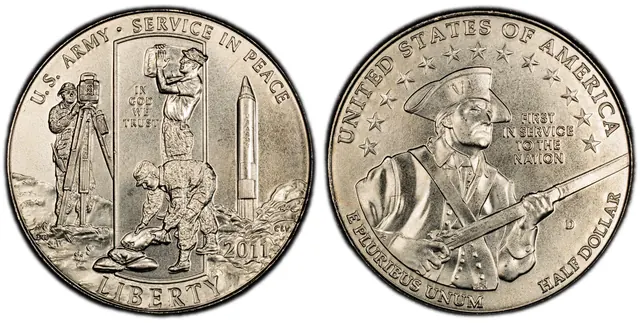 2011-D 50C United States Army obverse and reverse thumbnail