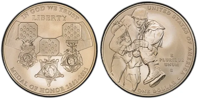 2011-S $1 Medal of Honor obverse and reverse thumbnail