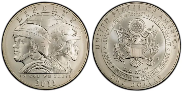 2011-S $1 United States Army obverse and reverse thumbnail