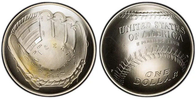 2014-P $1 Baseball Hall of Fame obverse and reverse thumbnail