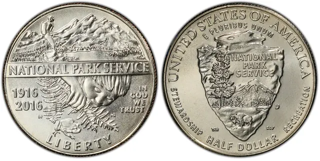 2016-D 50C 100th Anniversary National Parks obverse and reverse thumbnail