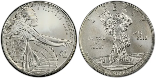 2016-P $1 100th Anniversary National Parks obverse and reverse thumbnail