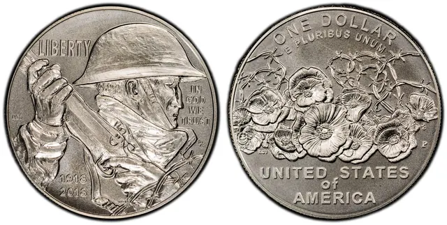 2018-P $1 WWI Centennial obverse and reverse thumbnail