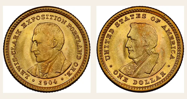 1904 G$1 Lewis and Clark NGC obverse and reverse identification pair