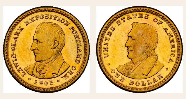 1905 G$1 Lewis and Clark NGC obverse and reverse identification pair