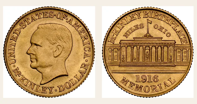 1916 G$1 McKinley NGC obverse and reverse identification pair