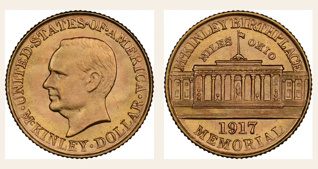 1917 G$1 McKinley NGC obverse and reverse identification pair