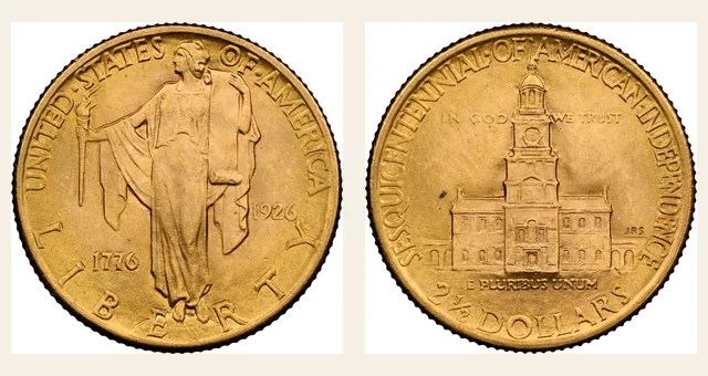 1926 $2.50 Sesquicentennial NGC obverse and reverse identification pair