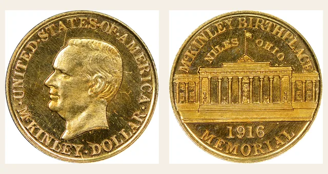 1916 Mckinley G$1 PF NGC obverse and reverse identification pair