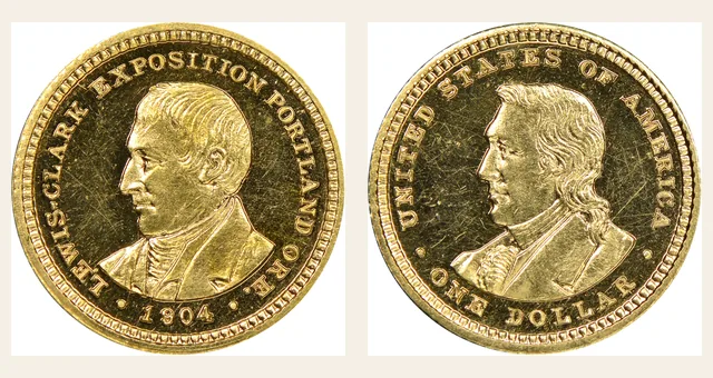 1904 Lewis & Clark G$1 PF NGC obverse and reverse identification pair