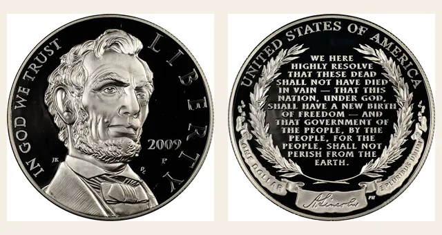 2009 P Abraham Lincoln S$1 PF NGC obverse and reverse identification pair