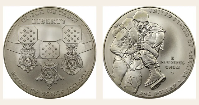2011-S $1 Medal of Honor NGC obverse and reverse identification pair