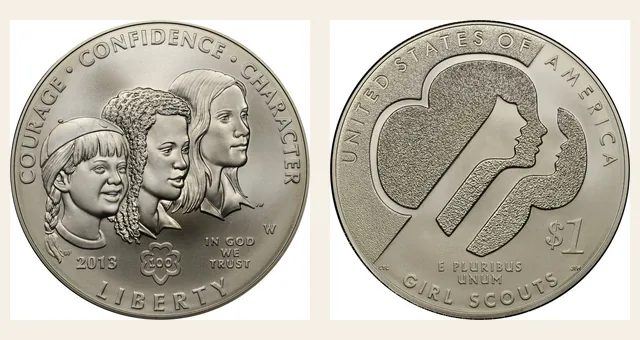 2013-W $1 Girl Scouts NGC obverse and reverse identification pair