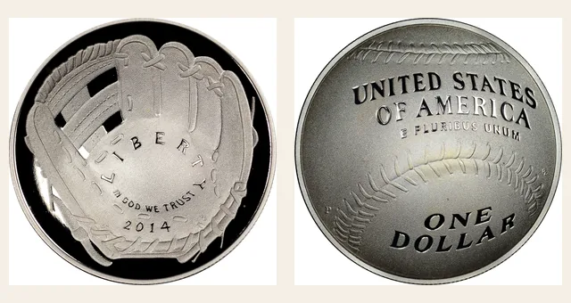 2014 P Baseball Hall of Fame S$1 PF NGC obverse and reverse identification pair