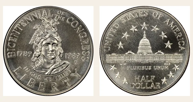 1989-D 50C Congress NGC obverse and reverse identification pair