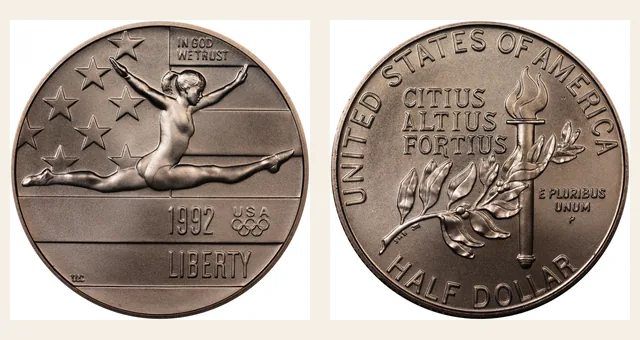 1992-P 50C Olympic NGC obverse and reverse identification pair