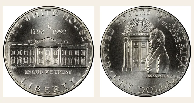1992-D $1 White House NGC obverse and reverse identification pair