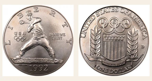 1992-D $1 Olympic NGC obverse and reverse identification pair