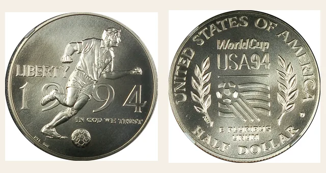 1994-D 50C World Cup NGC obverse and reverse identification pair