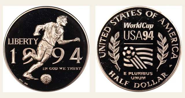 1994 P World Cup 50C PF NGC obverse and reverse identification pair