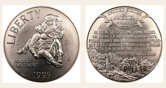 1995-P $1 Civil War NGC obverse and reverse identification pair
